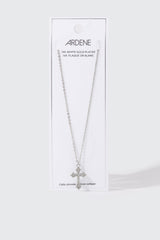 14K White Gold Cross Necklace