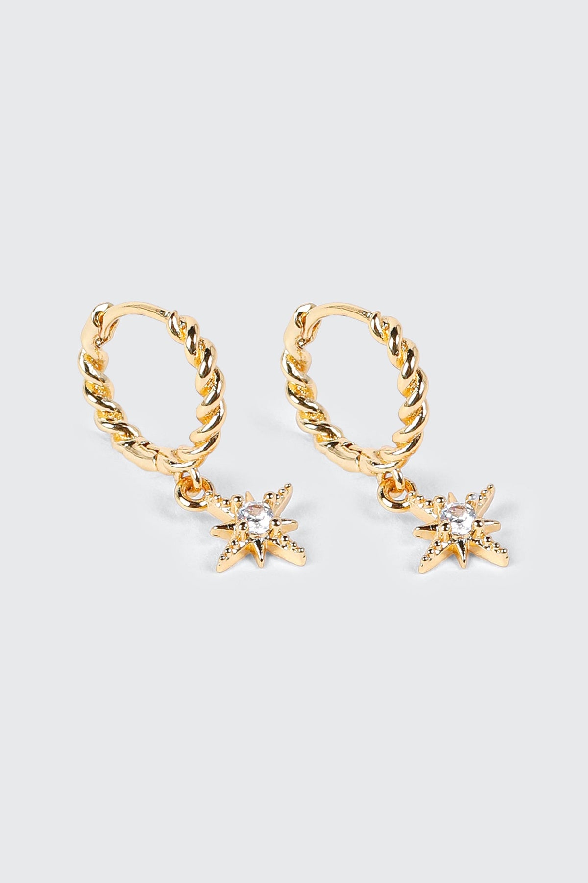 14K Gold Plated Dangling Star Earrings