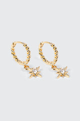 14K Gold Plated Dangling Star Earrings