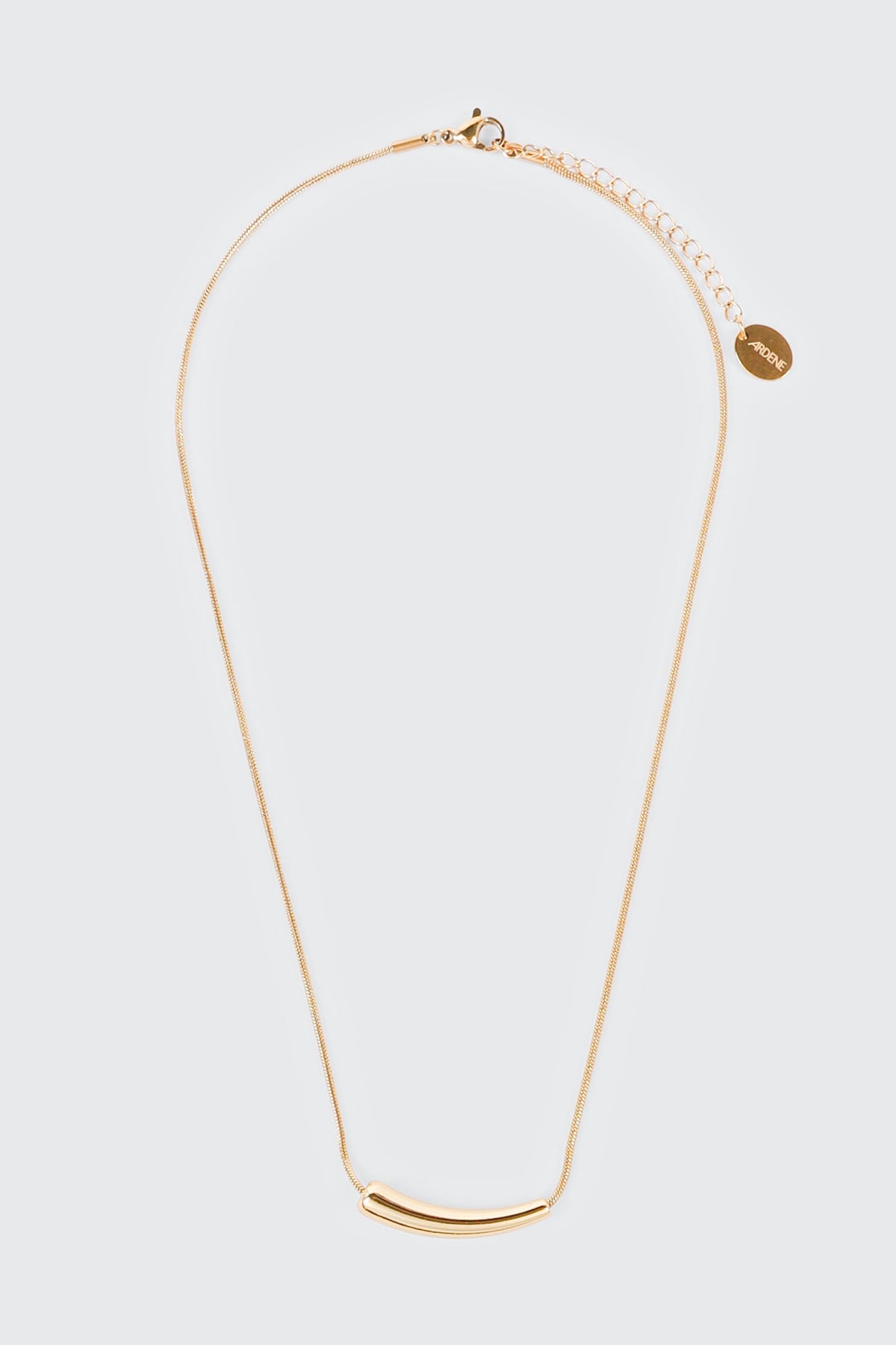 14K Gold Plated Curved Charm Necklace