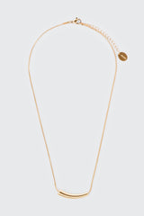 14K Gold Plated Curved Charm Necklace