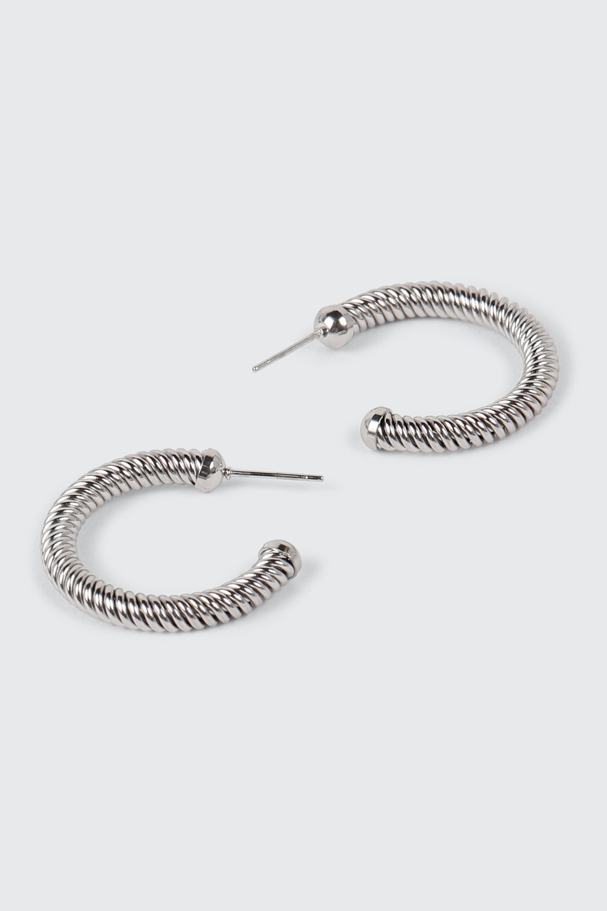 Stainless Steel Coiled Wire Hoop Earrings