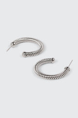 Stainless Steel Coiled Wire Hoop Earrings