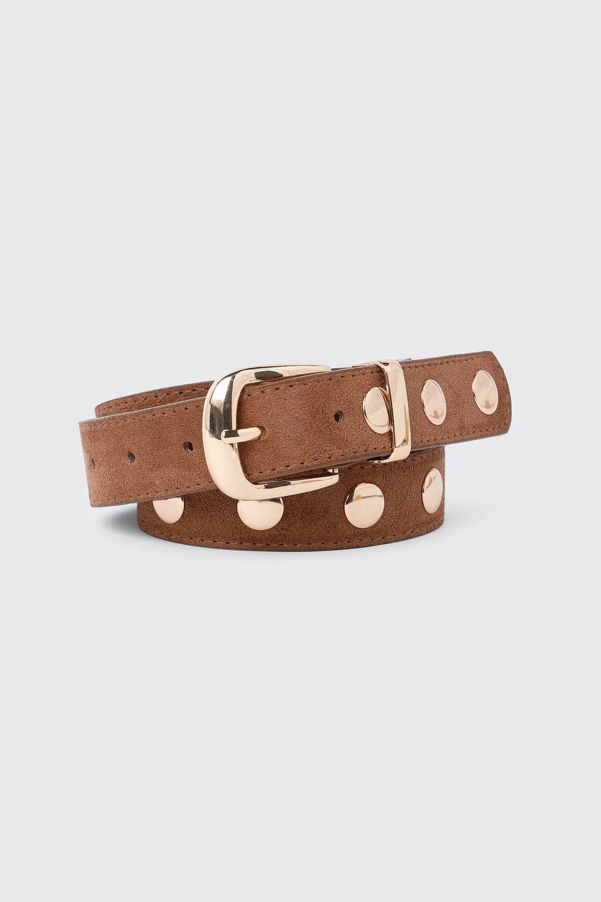 Flat Stud Faux Suede Belt
