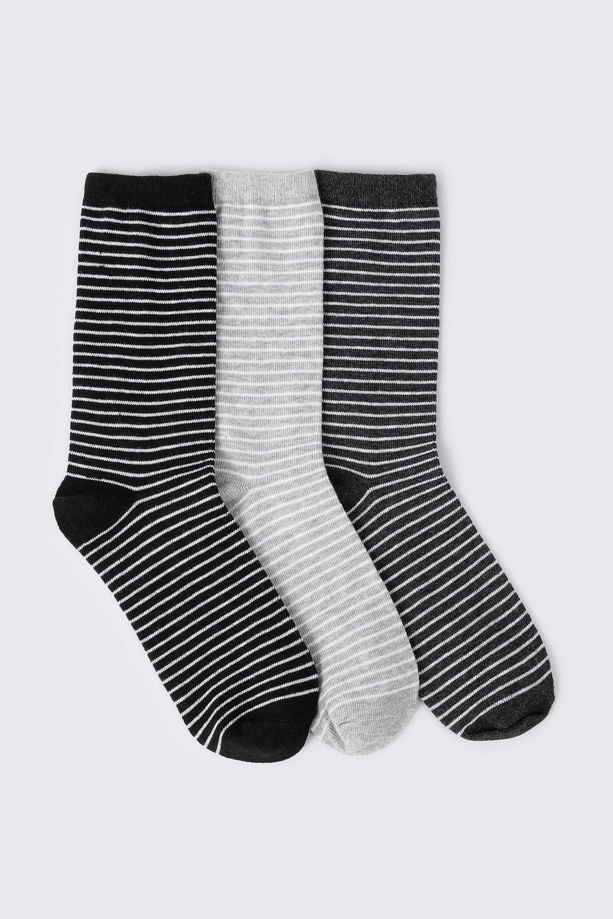 3-Pack Striped Crew Socks