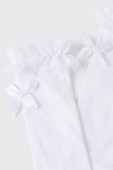 Lace Trim Bow Over the Knee Socks