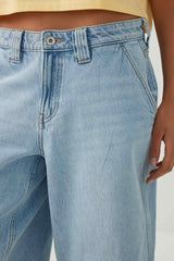 Low Rise Slouchy Long Denim Jorts