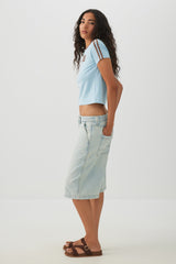 Low Rise Slouchy Long Denim Jorts