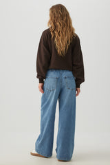 Low Rise Drawstring Wide Leg Jeans