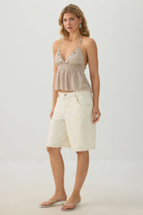 Low Rise Rigid Denim Jorts