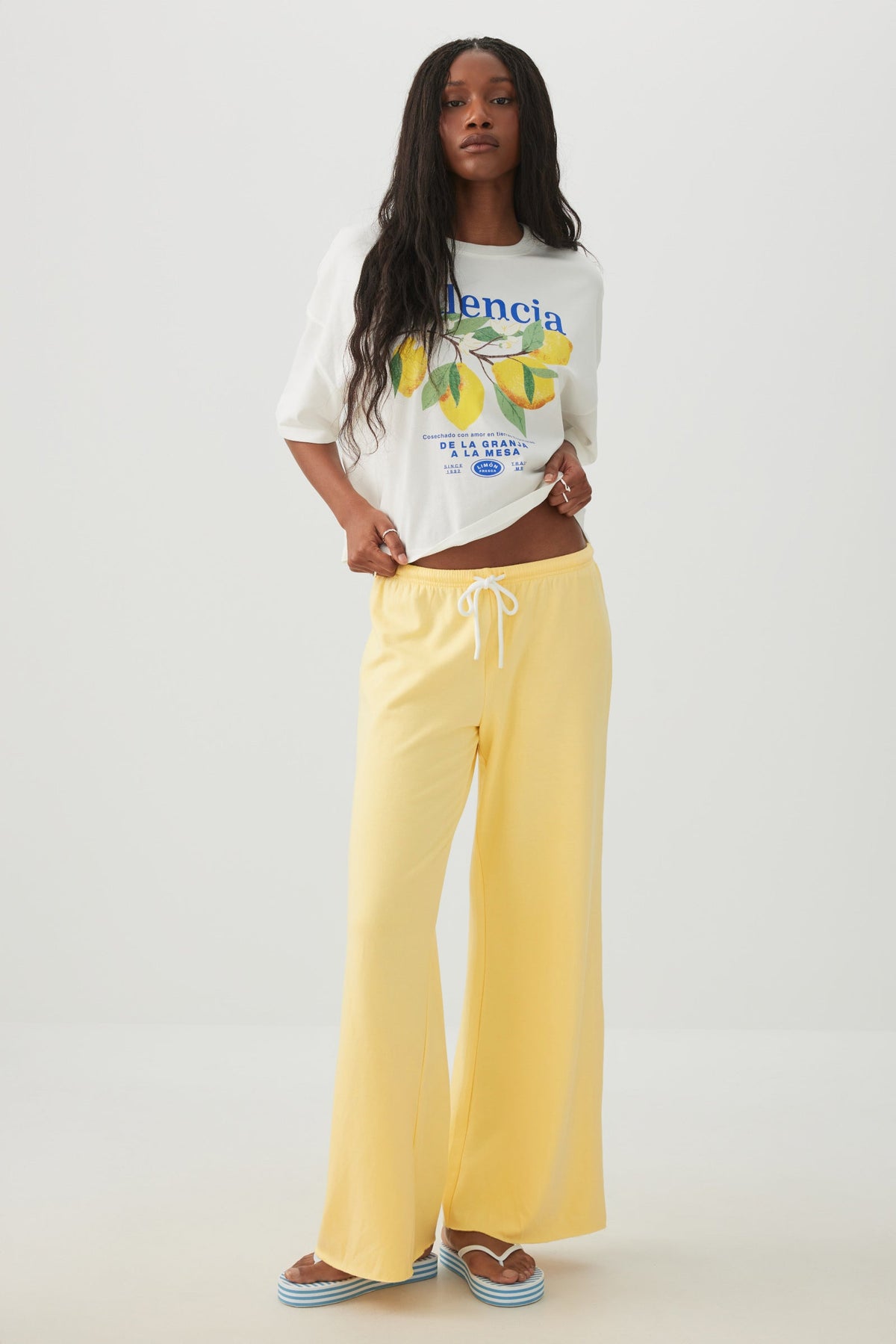 Drawstring Wide Leg Pants