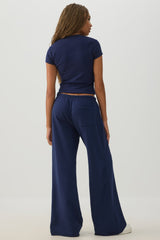 Drawstring Wide Leg Pants