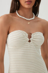 Textured Knit Mini Sweetheart Tube Dress