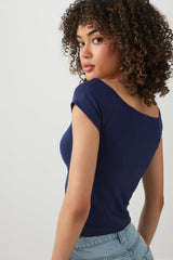 Off Shoulder Rib Crop Top
