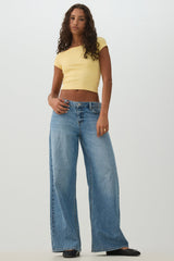 Off Shoulder Rib Crop Top