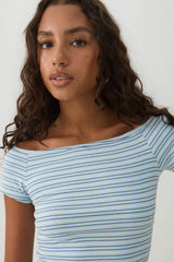 Off Shoulder Rib Crop Top