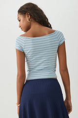 Off Shoulder Rib Crop Top