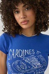 Printed Rib Crop T-Shirt