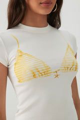 Printed Rib Crop T-Shirt