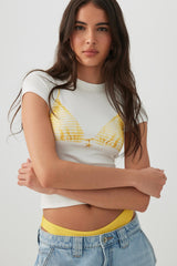 Printed Rib Crop T-Shirt