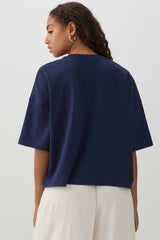 Sardine Print Drop Shoulder T-Shirt