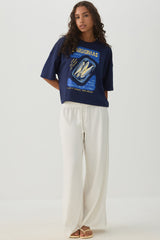 Sardine Print Drop Shoulder T-Shirt