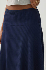Striped Texture Midi Skirt