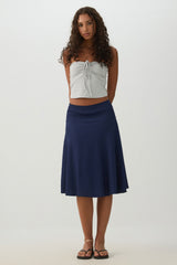 Striped Texture Midi Skirt
