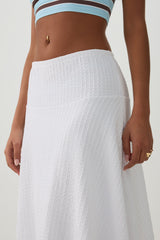 Striped Texture Midi Skirt
