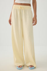 High Rise Linen Blend Pants