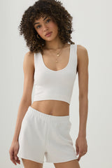 Cropped Rib Seamless Tank Top