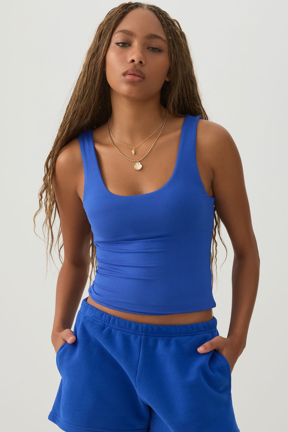 Crop Tank Top With Built In Bra