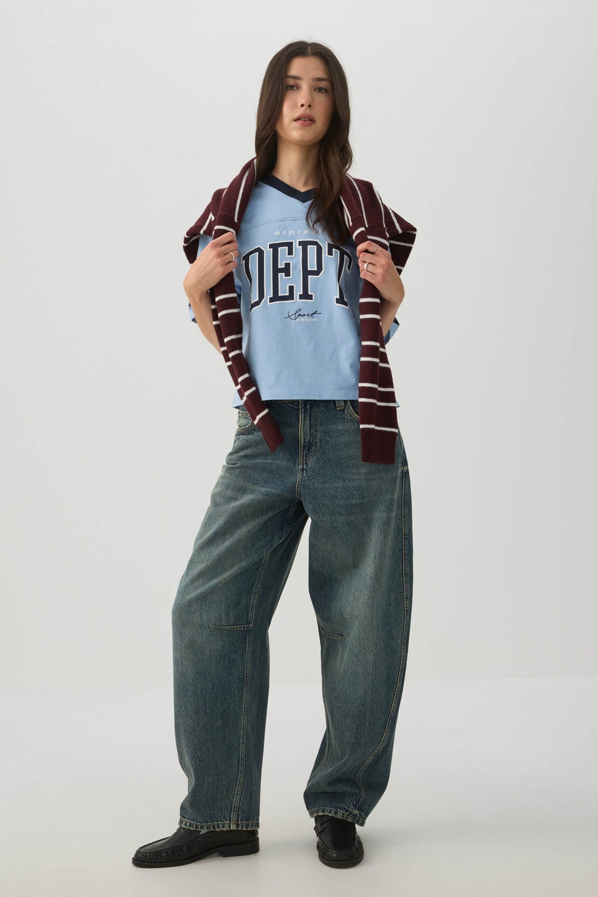 The Indie Fit High Rise Barrel Jean
