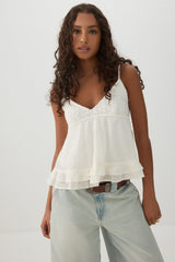Crochet Bust Babydoll Tank Top