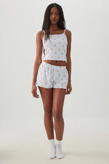Bear Print Super Soft Rib PJ Tank Top