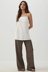 Linen Blend Tunic Tank Top