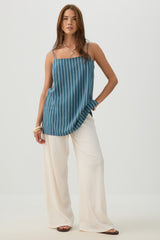 Linen Blend Tunic Tank Top