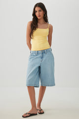 Basic Scoop Neck Crop Tank Top
