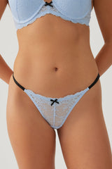 Two-Tone Lace Thong