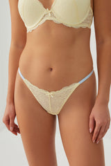 Two-Tone Lace Thong
