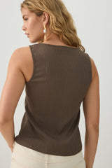 Seersucker Buttoned Vest
