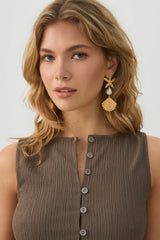 Seersucker Buttoned Vest