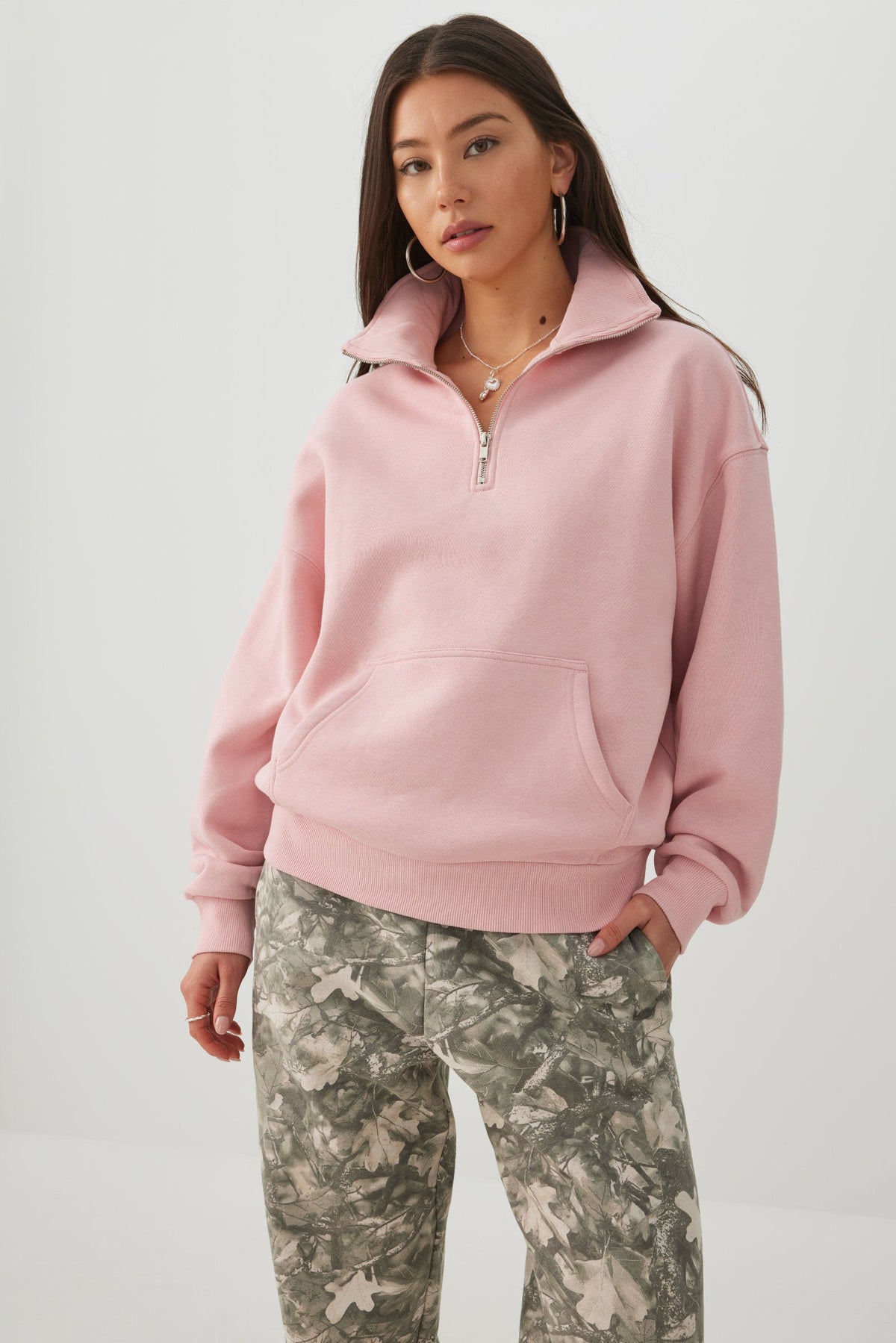MADESOFTâ¢ Fleece Oversized Half Zip Sweatshirt