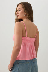 Tie Front Babydoll Tank Top