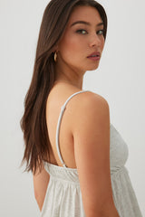 Tie Front Babydoll Tank Top