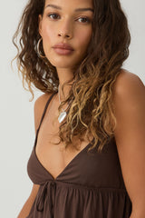 Tie Front Babydoll Tank Top