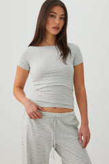 Printed Boatneck T-Shirt