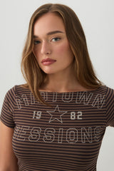 Printed Boatneck T-Shirt