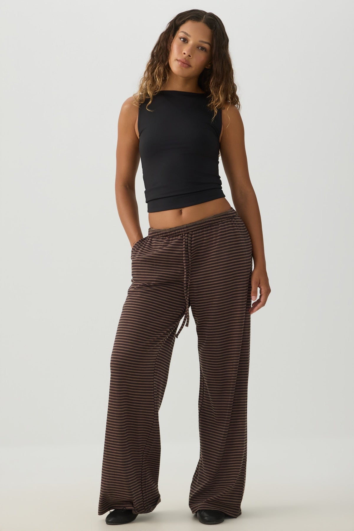 Striped Wide Leg Knit Pants