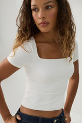 PURAFORMâ¢ Crop Square Neck T-Shirt